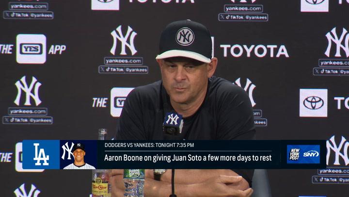 Aaron Boone giving Juan Soto some more time to rest