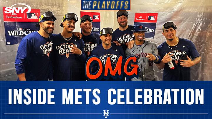 Go inside the Mets clubhouse as they celebrate winning Wild Card Series against Brewers