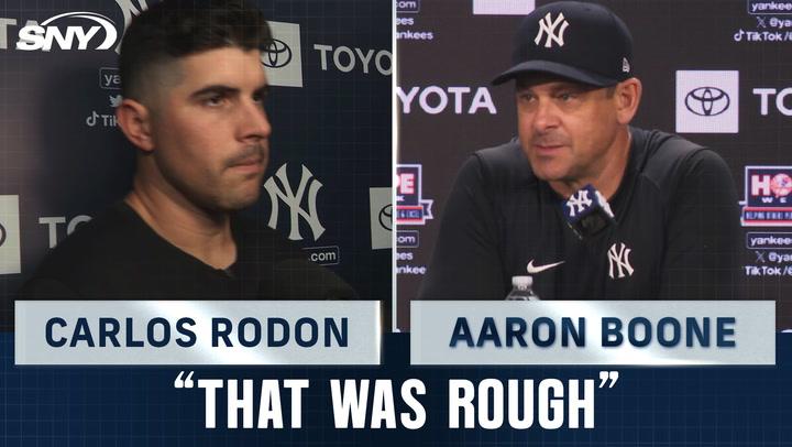 Carlos Rodon and Aaron Boone break down a 'rough' night for Rodon and Yankees