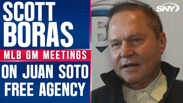 Scott Boras discusses Juan Soto's free agency plans, including meeting with the Mets.