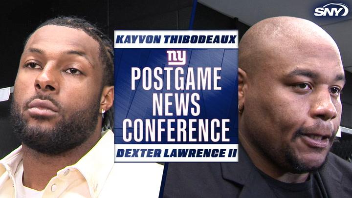 Kayvon Thibodeaux and Dexter Lawrence II postgame news conference for the Giants.