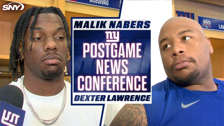 Malik Nabers and Dexter Lawrence discuss Giants' losing streak and Jayden Daniels' impact.