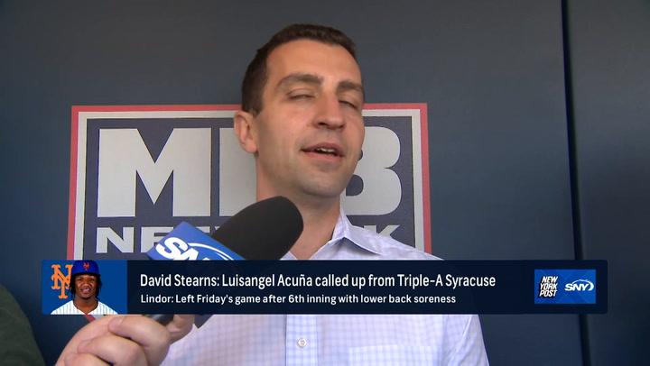 David Stearns has news on calling up Luisangel Acuna and Mets injury updates