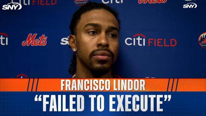Francisco Lindor of the Mets with the quote "failed to execute" during a postgame interview at Citi Field.