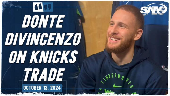 Donte DiVincenzo discusses his trade to the Timberwolves, denying any discontent with Knicks.