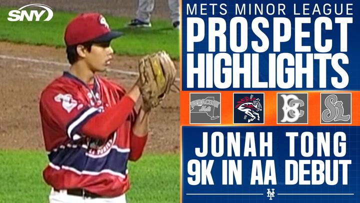 Mets prospect Jonah Tong dazzled in his Double-A debut, striking out nine in a dominant performance.