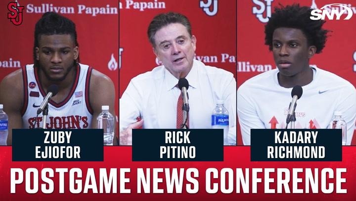 Rick Pitino, Zuby Ejiofor, and Kadary Richmond discuss St. John's win at MSG postgame.