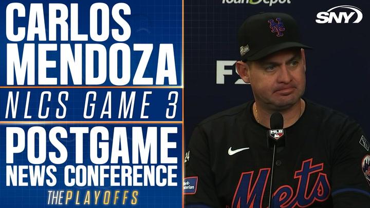 Carlos Mendoza on shifting around lineup after Mets' offensive struggles in Game 3 of NLCS