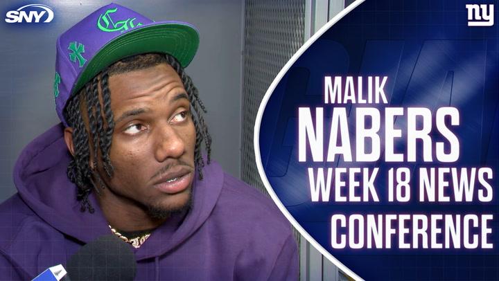 Giants WR Malik Nabers discusses breaking the franchise record for receptions in a season.