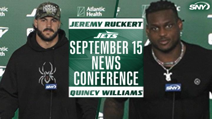 Jets press conference podium.