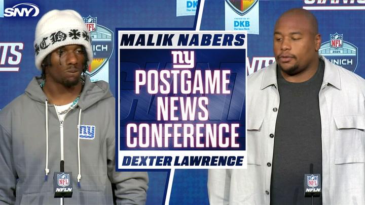 Malik Nabers and Dexter Lawrence discuss emotions after Giants' fifth consecutive loss.