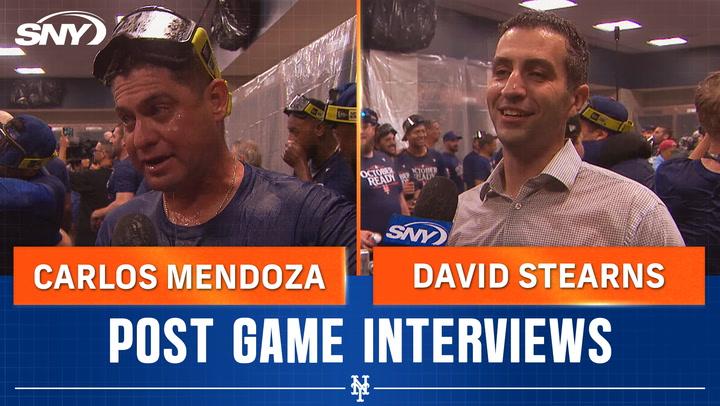 Carlos Mendoza and David Stearns celebrate Mets clinch, look forward to playoffs