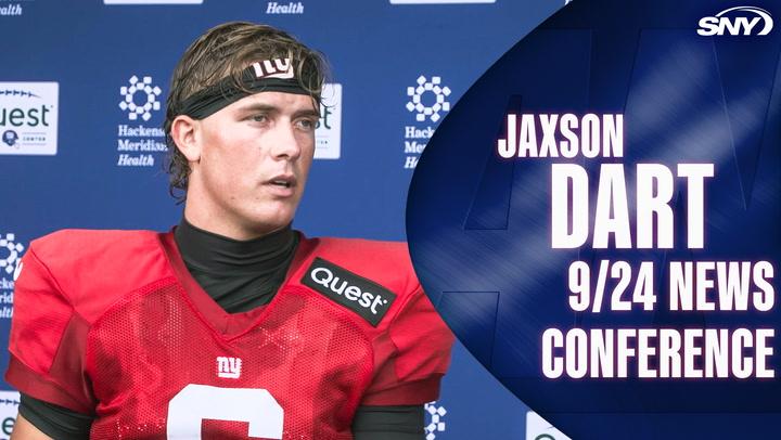 Jaxson Dart at Giants 9/24 news conference, SNY coverage