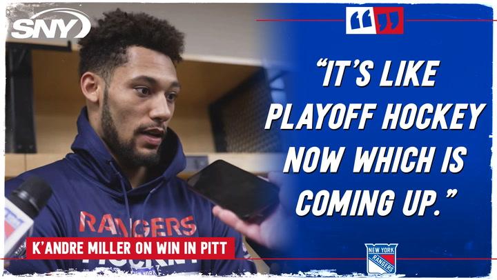 K'Andre Miller discusses the Rangers bounce-back win in Pittsburgh