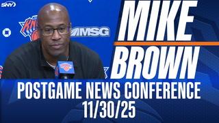 Mike Brown postgame news conference for the Knicks on 11/30/25.
