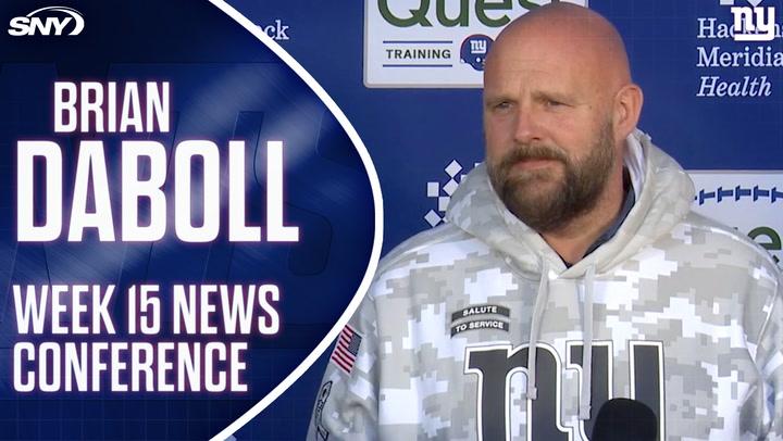 Brian Daboll discusses Drew Lock's status, Evan Neal's progress, and Giants as underdogs.