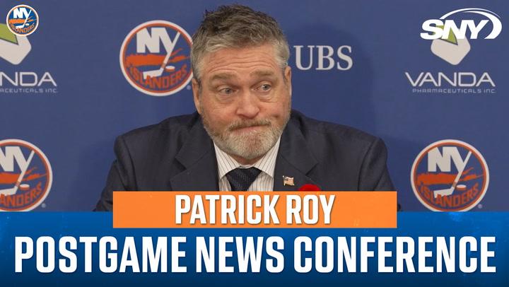 Patrick Roy at Islanders postgame news conference