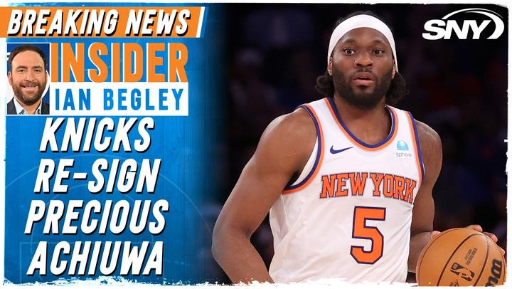 "Precious Achiuwa in Knicks jersey."