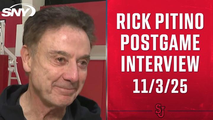 Rick Pitino postgame interview on November 3, 2025, featured by SNY and St. John's.