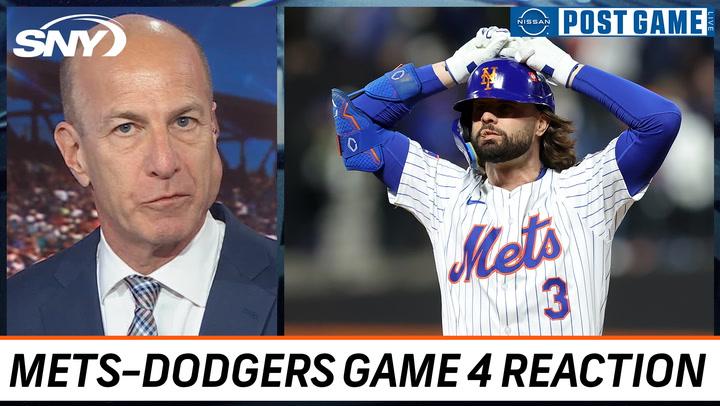 Gary Cohen and Mets Post Game crew discuss Mets' NLCS Game 4 loss to the Dodgers. SNY logo.