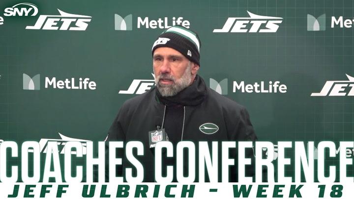 Jets interim head coach Jeff Ulbrich at Week 18 conference discusses 'bittersweet' season end.