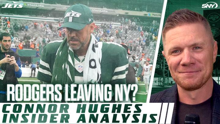 Connor Hughes discusses reports of Jets moving on from Aaron Rodgers, impacting next season.