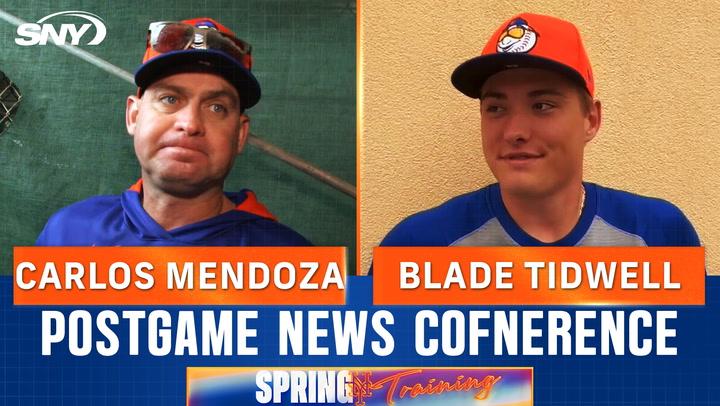 Carlos Mendoza and Blade Tidwell on Tidwell hitting 99 MPH in Mets spring training game