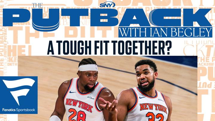 New York Knicks players wearing jerseys numbered 28 and 32 featured with the text "A Tough Fit Together?" on a graphic
