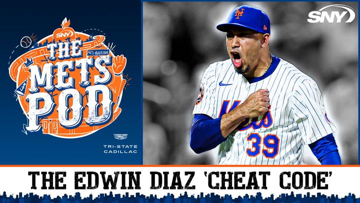 Edwin Diaz of the Mets featured on SNY's "The Mets Pod" with the headline "The Edwin Diaz 'Che