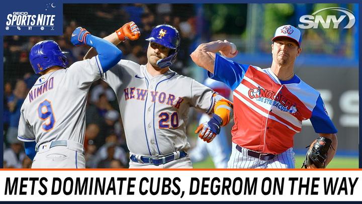 Mets dominate Cubs, as Jacob deGrom continues on road back to big leagues | SportsNite
