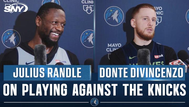 Julius Randle and Donte DiVincenzo address the media about facing the Knicks in Minnesota.