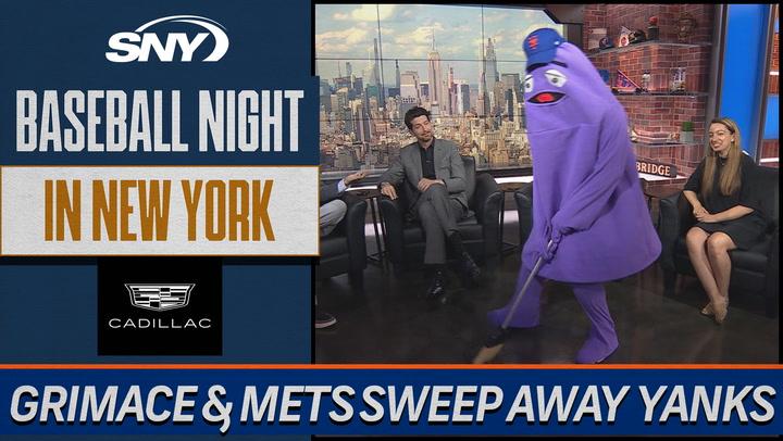 Grimace 'cleans' up after Mets sweep of Yankees | Baseball Night in NY