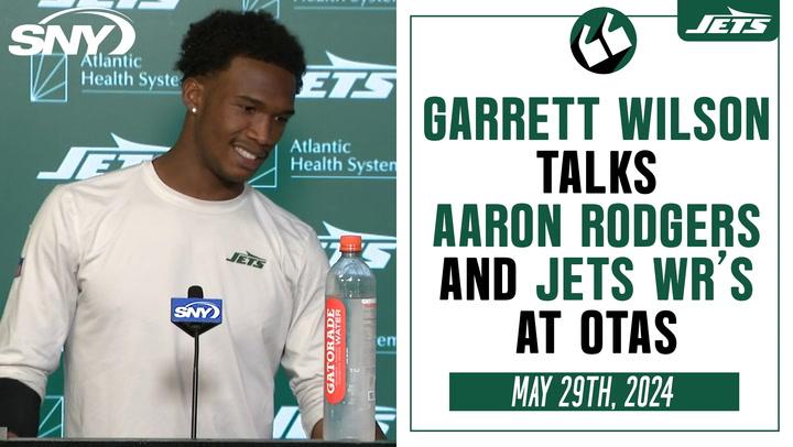 Garrett Wilson talks return of Aaron Rodgers, state of Jets WR room at OTAs