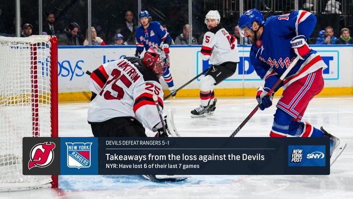 Hockey action as NY Rangers face Devils, losing 6 of last 7 games. Time to hit the panic button?