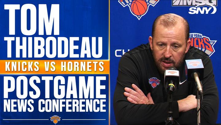 Tom Thibodeau discusses the Knicks' second half dominance in their 125-101 win over Hornets.