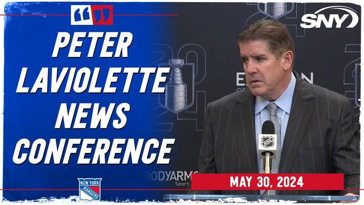 Peter Laviolette reacts to Rangers' 3-2 loss to Panthers in Game 5 of NHL Eastern Conference Finals