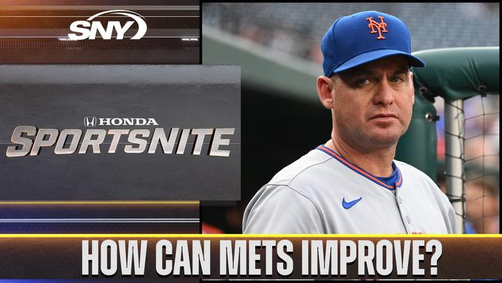 SNY SportsNite segment with a Mets player and the headline "How can Mets improve?"