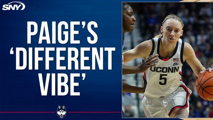 Paige Bueckers demonstrates a 'different vibe' during UConn's Big East tournament play.