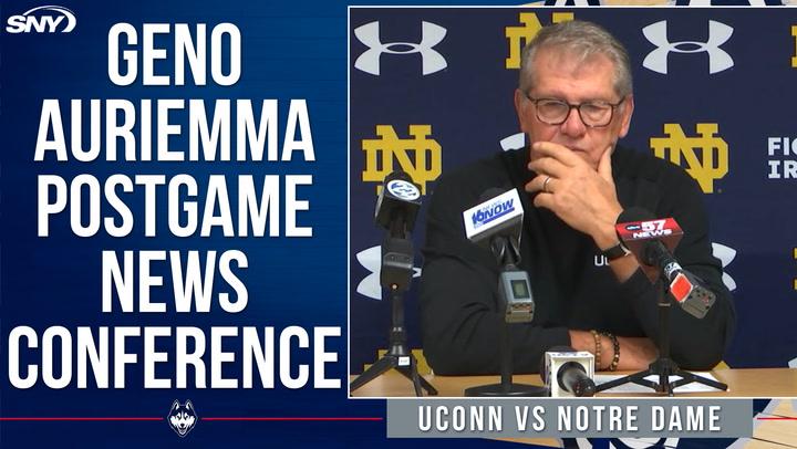 Geno Auriemma discusses UConn's first loss of the season, a 79-68 defeat to Notre Dame.