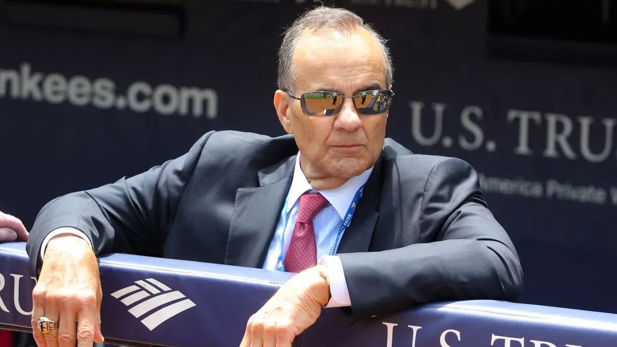 Jun 21, 2014; Bronx, NY, USA; New York Yankees former manager and MLB executive vice president of baseball operations Joe Torre looks on from the Yankees dugout before a ceremony to honor former player Tino Martinez before a game against the Baltimore Orioles at Yankee Stadium. / Brad Penner-USA TODAY Sports