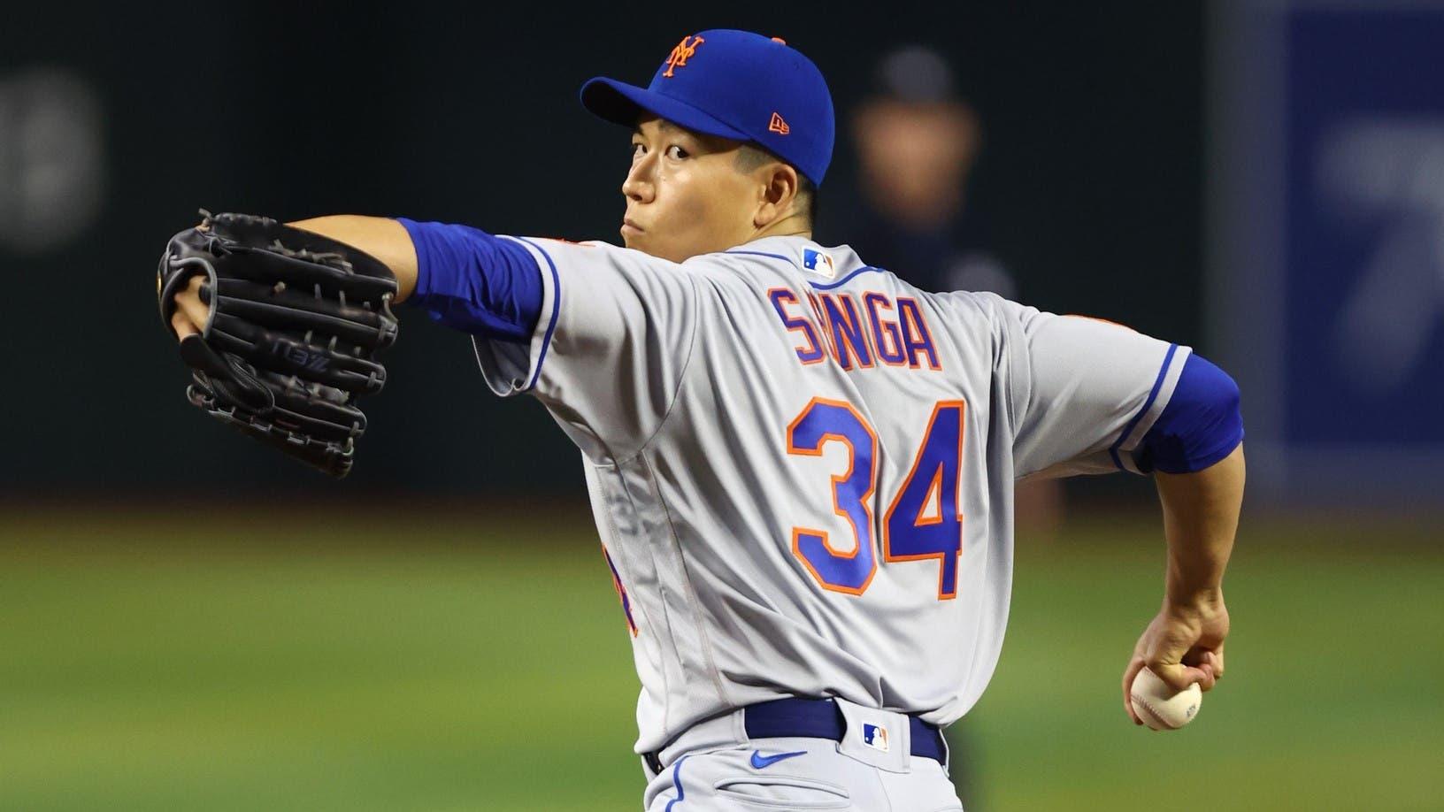 Jul 5, 2023; Phoenix, Arizona, USA; New York Mets pitcher Kodai Senga in the first inning against the Arizona Diamondbacks at Chase Field. / Mark J. Rebilas-USA TODAY Sports