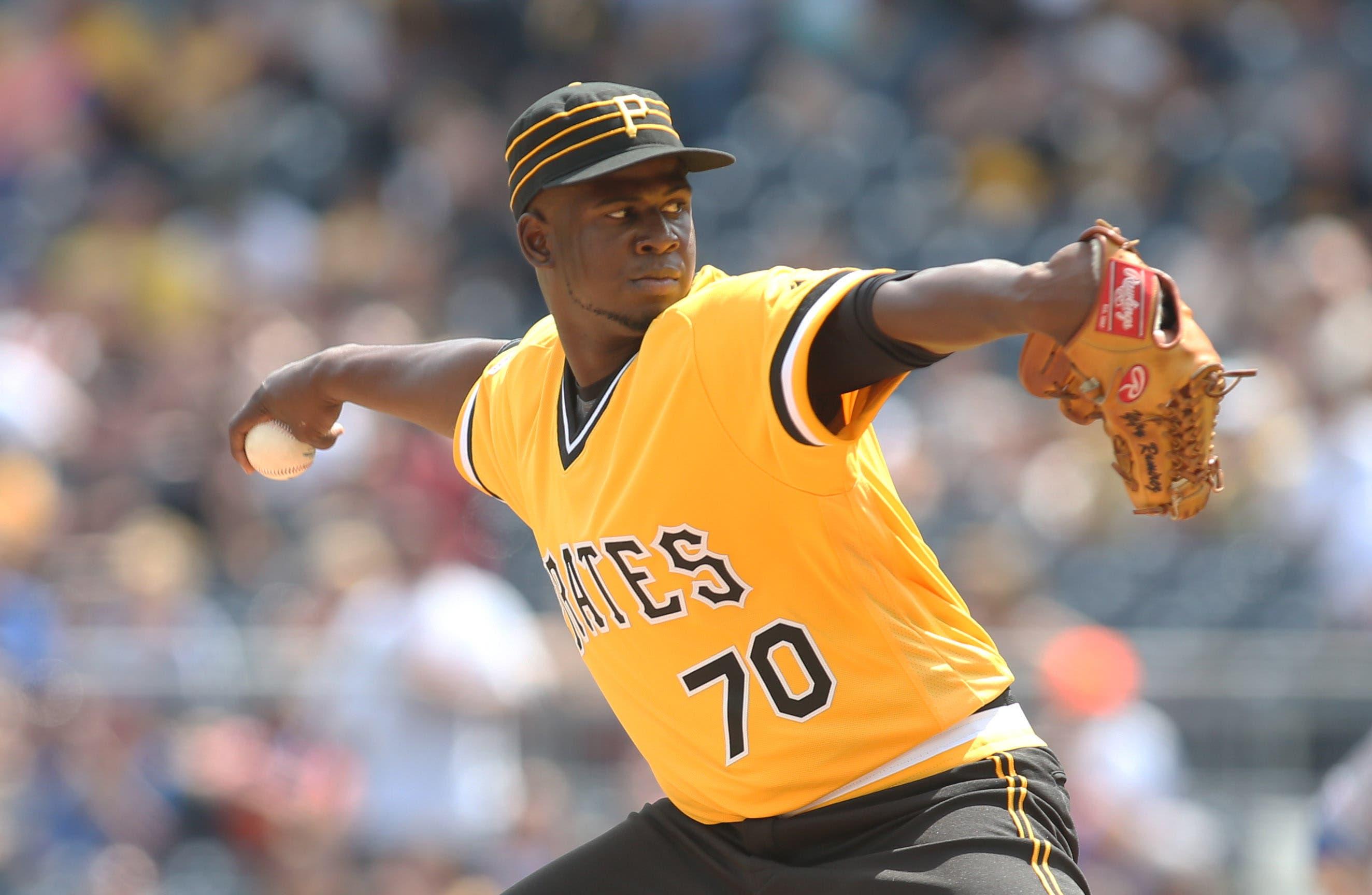 Aug 4, 2019; Pittsburgh, PA, USA; Pittsburgh Pirates relief pitcher Yefry Ramirez (70) pitches against the New York Mets during the fourth inning at PNC Park. The Mets won 13-2. Mandatory Credit: Charles LeClaire-USA TODAY Sports / Charles LeClaire