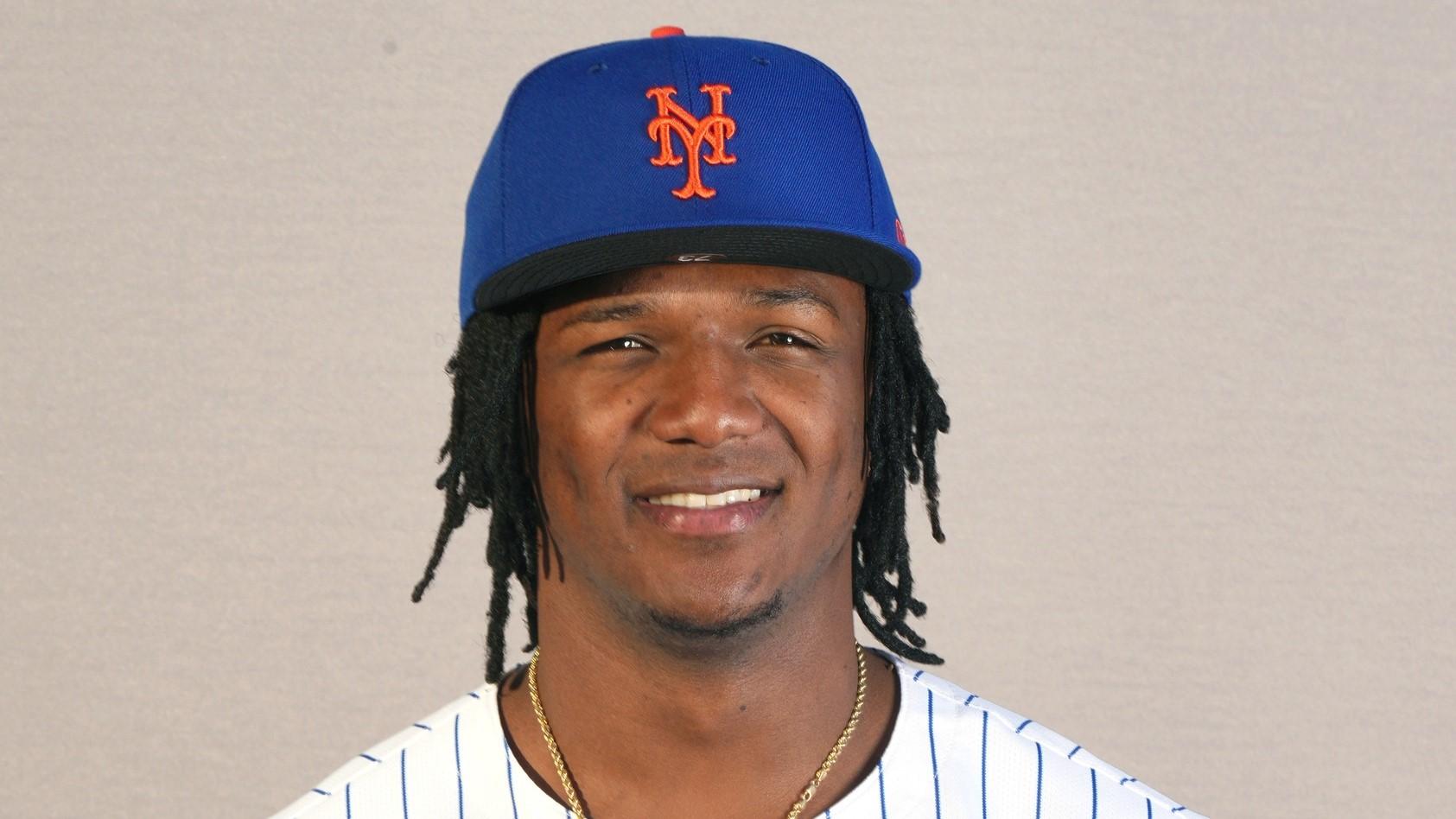 Feb 22, 2024; Port St. Lucie, FL, USA; New York Mets infielder Luisangel Acuna (73) poses for a photo during media day. / Jim Rassol-USA TODAY Sports