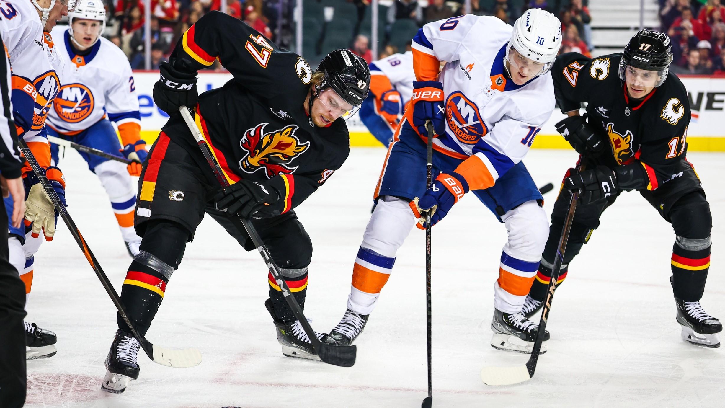 Islanders blow another late lead in 2-1 shootout loss to Flames