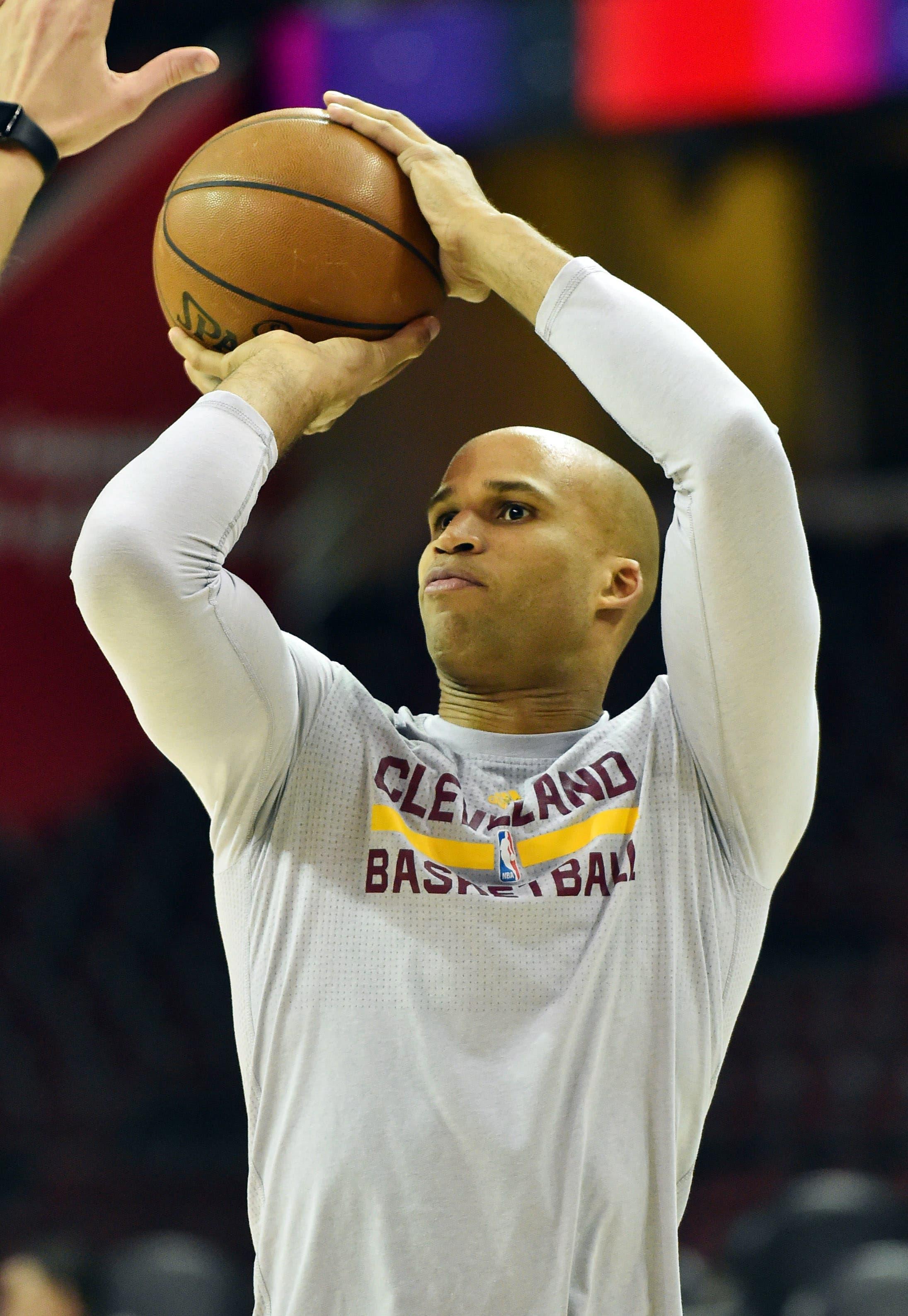 Dec 23, 2016; Cleveland, OH, USA; Cleveland Cavaliers forward Richard Jefferson (24) warms up before the game between the Cleveland Cavaliers and the Brooklyn Nets at Quicken Loans Arena. Mandatory Credit: Ken Blaze-USA TODAY Sports / Ken Blaze