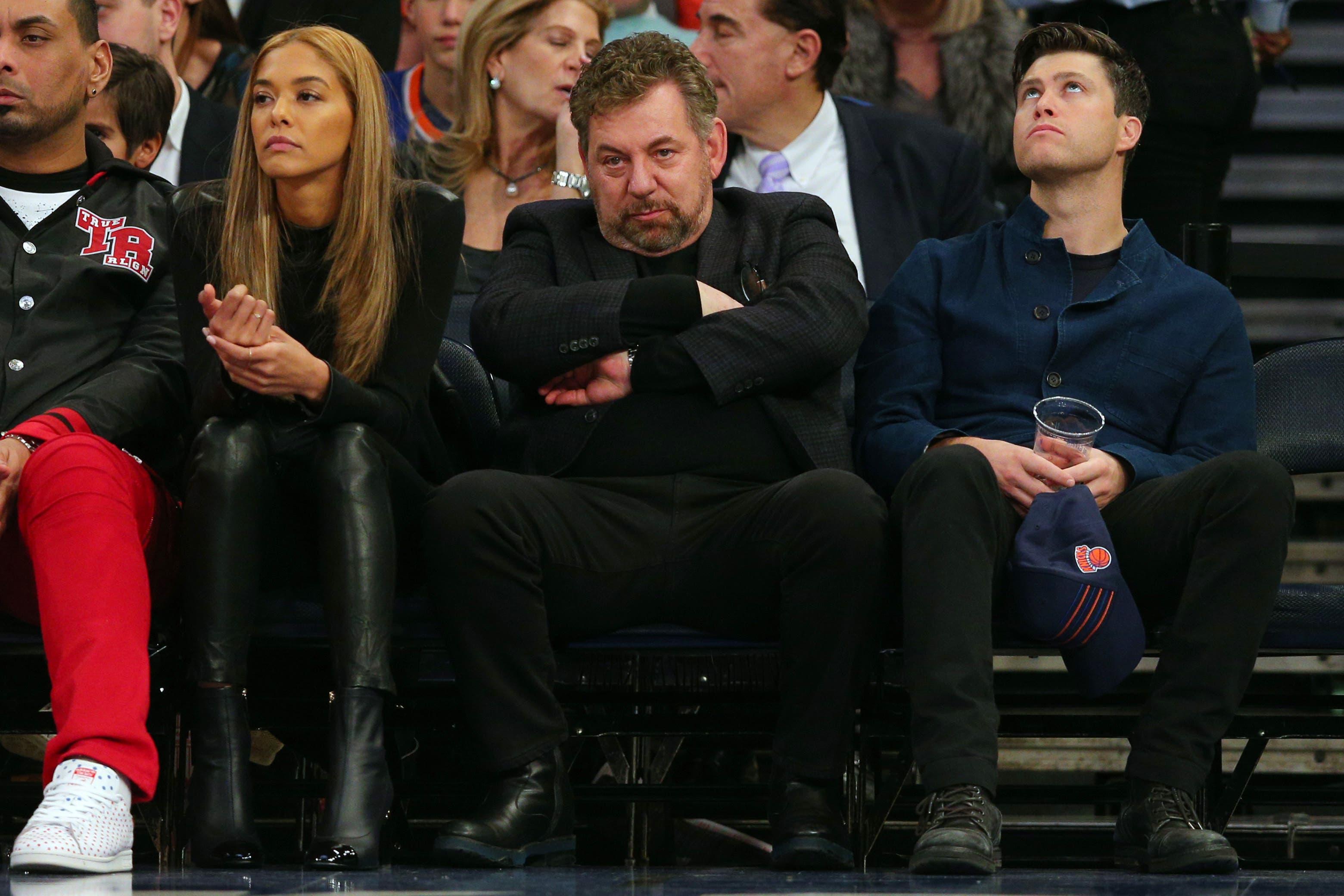 Dec 21, 2017; New York, NY, USA; New York Knicks executive chairman James Dolan watches during the second quarter against the Boston Celtics at Madison Square Garden. Mandatory Credit: Brad Penner-USA TODAY Sports / Brad Penner