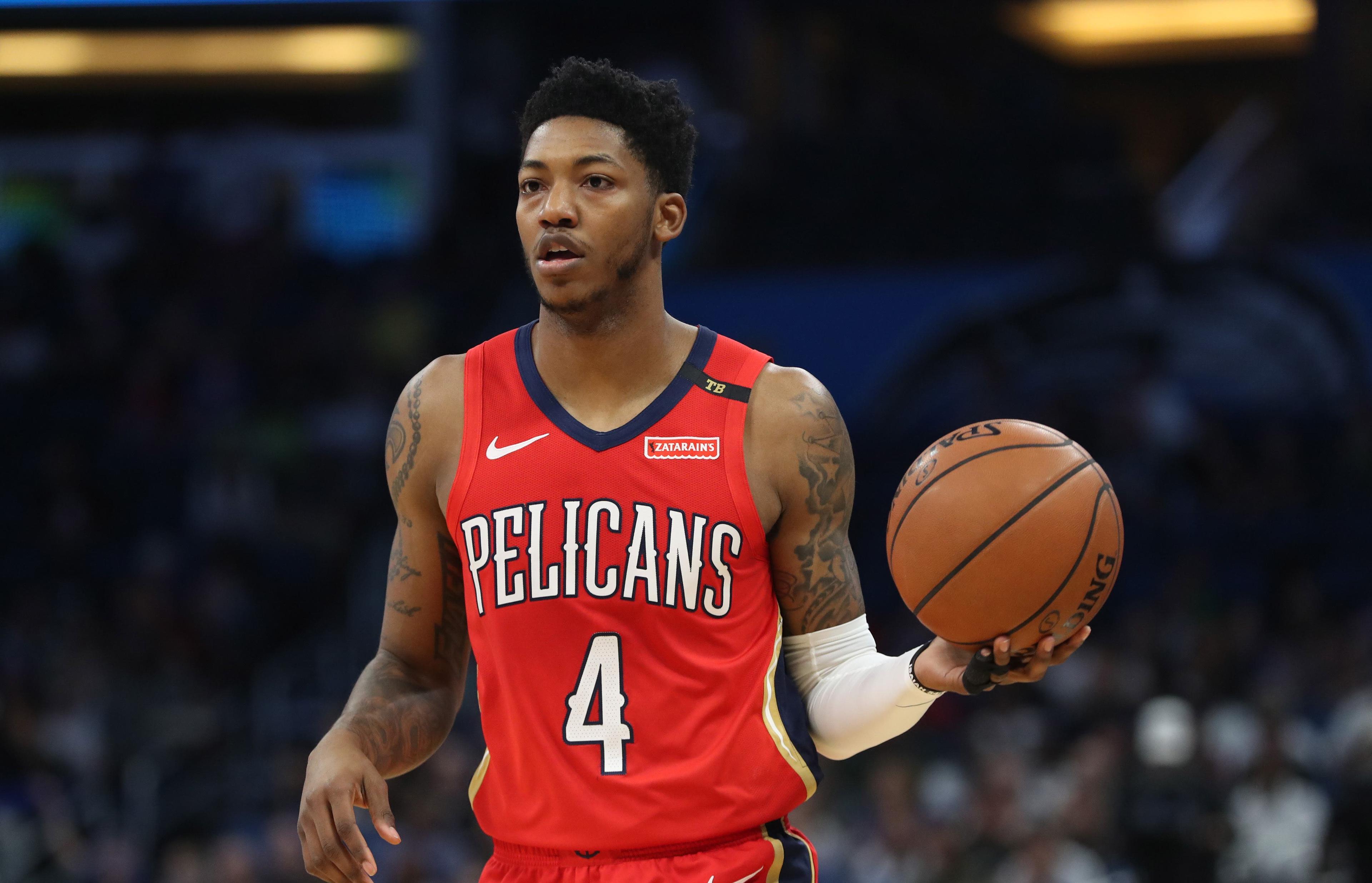 Mar 20, 2019; Orlando, FL, USA; New Orleans Pelicans guard Elfrid Payton (4) during the first quarter at Amway Center. Mandatory Credit: Kim Klement-USA TODAY Sports / Kim Klement