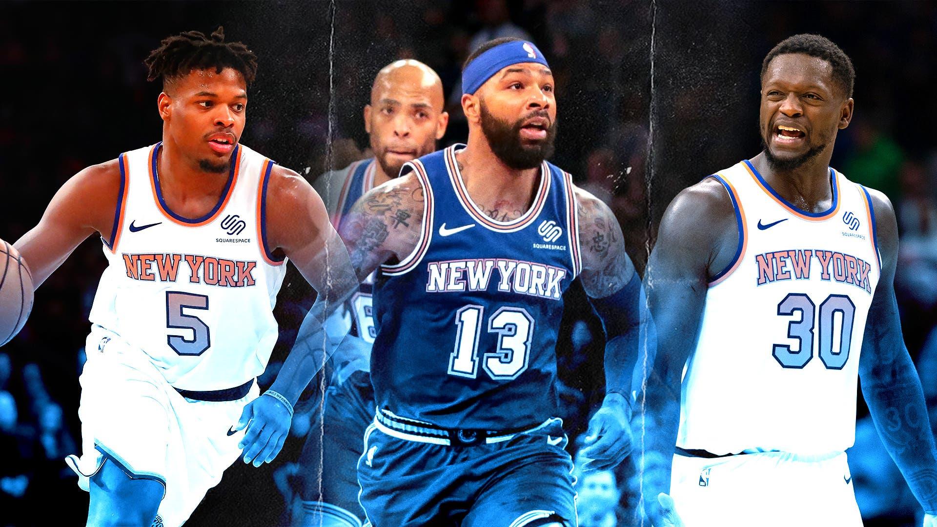 Marcus Morris, Dennis Smith Jr. and Julius Randle / Treated Image by SNY