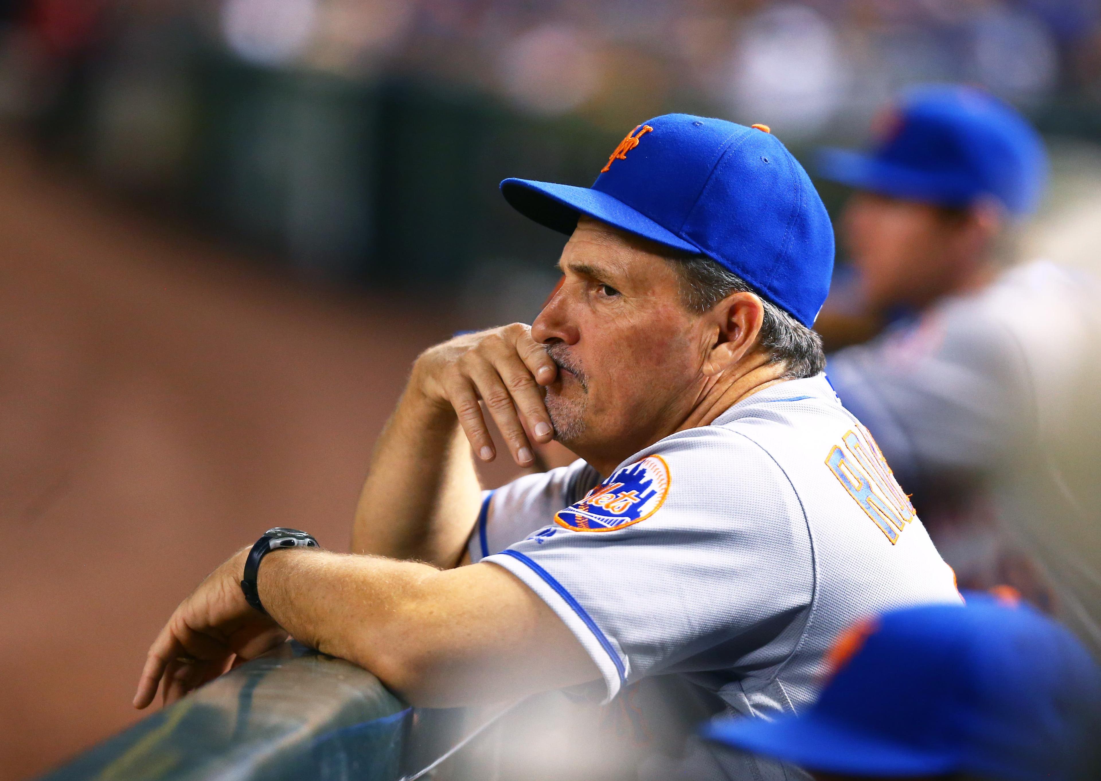 New York Mets assistant hitting coach Pat Roessler against the Arizona Diamondbacks at Chase Field. / Mark J. Rebilas-USA TODAY Sports