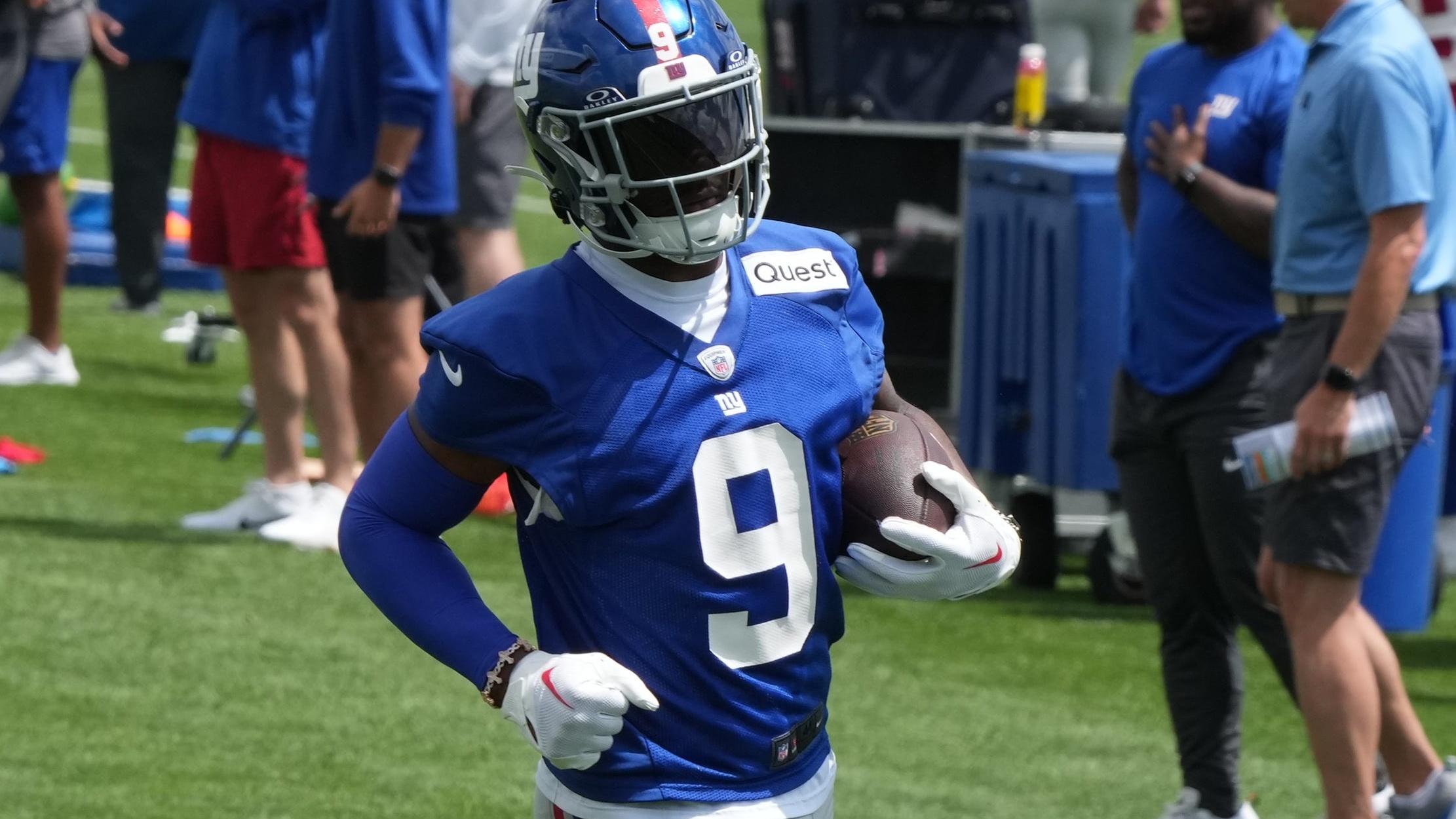 Wide receiver Malik Nabers at the NY Giants Mandatory Minicamp at their practice facility in East Rutherford, NJ.